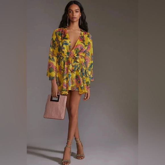 Misa Los Angeles Dresses & Skirts - MISA LA Kaia Dress, Canary Yellow Floral, Size Large